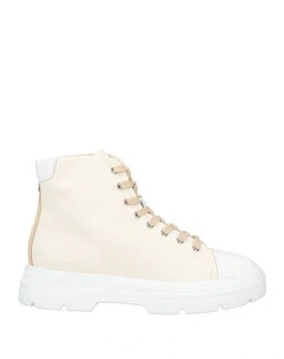 Woolrich Woman Sneakers Cream Size 9.5 Textile Fibers In Multi