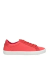 Woolrich Solid Color Low-top Sneakers With Suede Details In Red