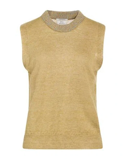 Woolrich Woman Sweater Khaki Size L Linen, Cotton In Yellow