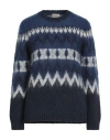 Woolrich Woman Sweater Navy Size M Wool, Mohair Wool, Polyamide, Viscose In Blue