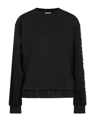 Woolrich Woman Sweatshirt Black Size M Cotton, Polyester, Elastane