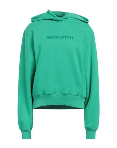 Woolrich Woman Sweatshirt Green Size S Cotton, Polyester In Green