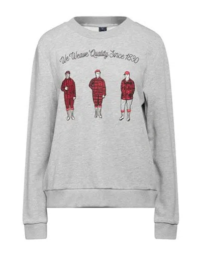 Woolrich Woman Sweatshirt Grey Size L Cotton, Polyester In Gray