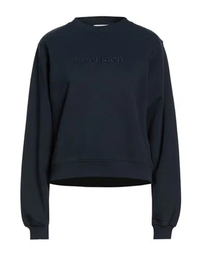 Woolrich Woman Sweatshirt Midnight Blue Size M Cotton, Polyester