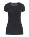 Woolrich Woman T-shirt Midnight Blue Size S Viscose, Elastane In Blue