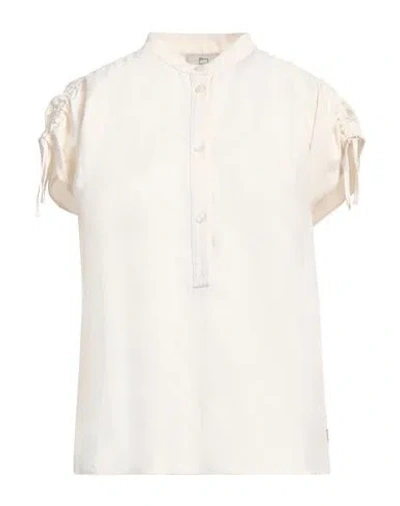 Woolrich Woman Top Ivory Size M Viscose, Linen In White