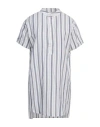 Woolrich Pencil Striped Falmed Mandarin Collar Tunic In White