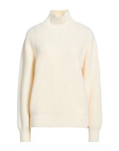 Woolrich Woman Turtleneck Cream Size L Virgin Wool In Neutral