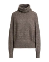 Woolrich Woman Turtleneck Dark Brown Size L Cotton, Polyamide, Alpaca Wool, Wool, Elastane
