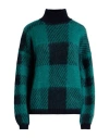 Woolrich Woman Turtleneck Emerald Green Size L Wool, Mohair Wool, Polyamide In Green