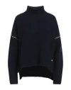 Woolrich Woman Turtleneck Navy Blue Size Xs Virgin Wool