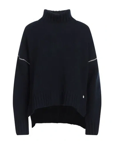 Woolrich Woman Turtleneck Navy Blue Size Xs Virgin Wool