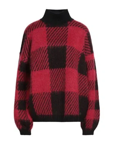 Woolrich Woman Turtleneck Red Size M Wool, Mohair Wool, Polyamide In Multi