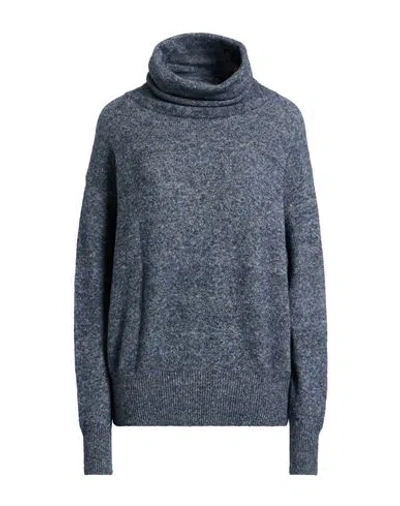 Woolrich Woman Turtleneck Slate Blue Size Xl Cotton, Polyamide, Alpaca Wool, Wool, Elastane