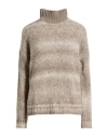 Woolrich Wool Blend Degrade Effect Turtleneck Sweater In Gray