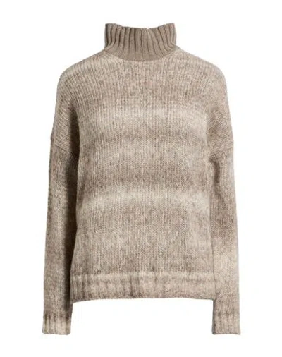 Woolrich Wool Blend Degrade Effect Turtleneck Sweater In Brown
