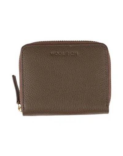 Woolrich Woman Wallet Brown Size - Leather In Orange