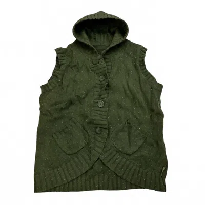 Woolrich Women's Angora Blend Vest Cardigan Sweater In Spruce Green
