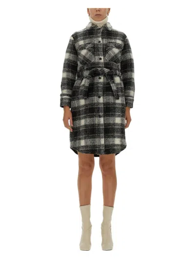 Woolrich Women's Check Print Coat In Black