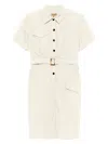 Woolrich Women's Cotton Dress With Buttons And Buckle Belt