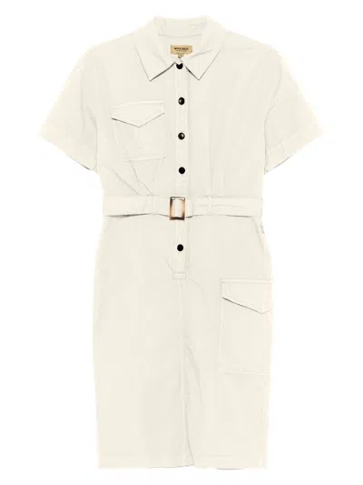 WOOLRICH WOMEN'S COTTON DRESS WITH BUTTONS AND BUCKLE BELT