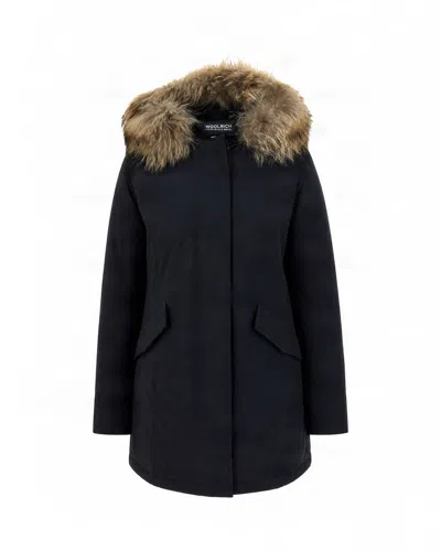 Woolrich Women's Fur-trim Hooded Parka Coat In Dark Navy