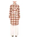 Woolrich Checked Coat In Brown