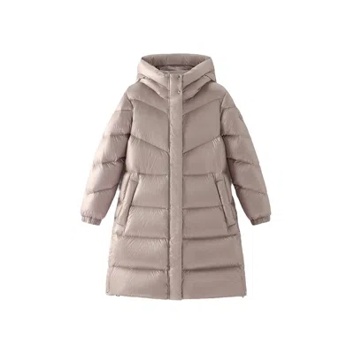 WOOLRICH WOMEN'S JACKETS WOOLRICH - ALIQUIPPA LONG PUFFER JACKET - BEIGE