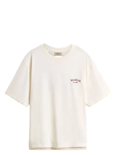 WOOLRICH WOMEN'S LOGO COTTON T-SHIRT