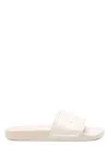 Woolrich Slide Sandal With Logo In Beige