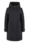 Woolrich Military Technical Fabric Parka With Internal Removable Down Jacket In Black