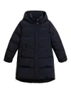 Woolrich Womens Navy Blue Quilted Down Jacket With Hood In Blue