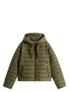 Woolrich Army Green Polyester Down Jacket In Green