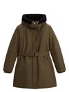 Woolrich Wool Insulated Arctic Parka Jacket For Women In Green