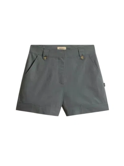 Woolrich Women's Shorts  - Cotton Poplin Shorts Forest Veil - Green