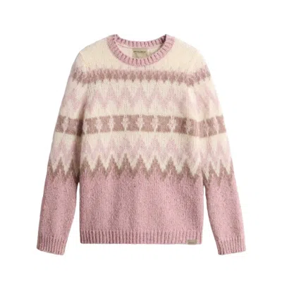 WOOLRICH WOMEN'S SWEATERS WOOLRICH - AZTEC SWEATER - COGNAC