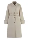 Woolrich Single-breasted Belted Trench Coat In Beige