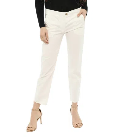 WOOLRICH WOMEN WHITE REGULAR FLAT FRONT PANTS