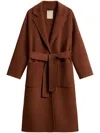 Woolrich Pure Virgin Wool With Belt Long Coat In 褐色