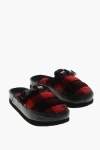 Woolrich Wool Blend Arctic Mules With Iconic Pattern In Red