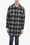 Woolrich Wool Blend Buffalo Overshirt In Black
