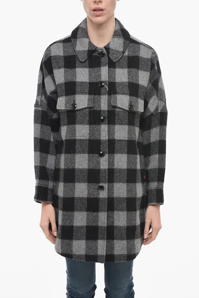Woolrich Women's Check Print Coat In Black