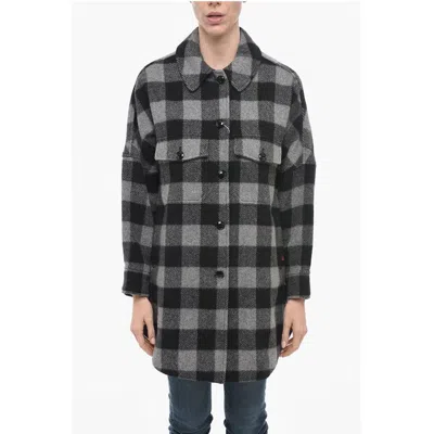 Woolrich Women's Check Print Coat In Black