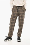 Woolrich Wool Blend Check Baker Pants With Drawstring Waist In Pattern