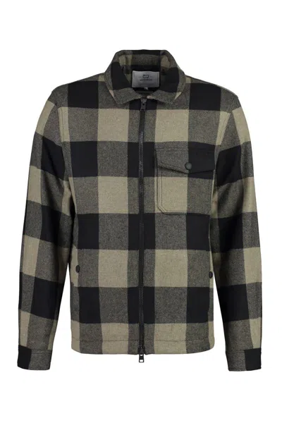 Woolrich Wool Blend Overshirt In Gray