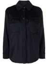 Woolrich Overshirt Fabric Brushed Chest Pockets In Blue