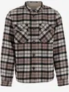 Woolrich Wool Blend Shirt With Check Pattern In Burgundy