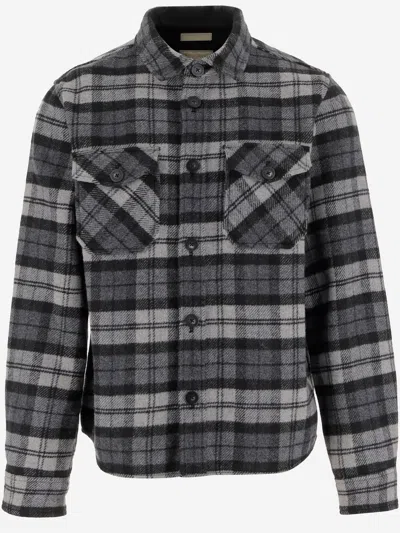 WOOLRICH WOOL BLEND SHIRT WITH CHECK PATTERN