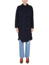 Woolrich Wool Blend Trench Coat In Blue