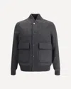 Woolrich Wool Twill Pocket Bomber In Black